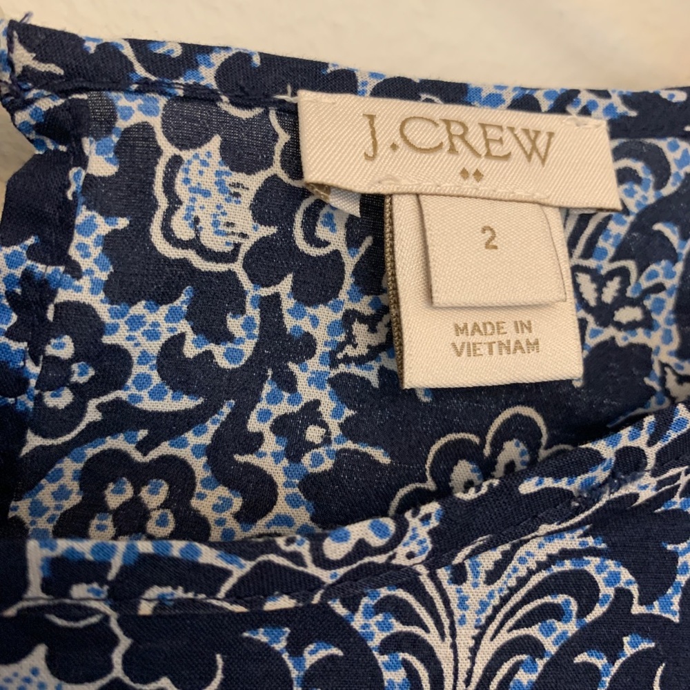J. Crew long sleeve floral top ruffle sleeve Sz 2 - Picture 3 of 5